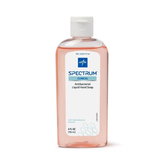 Medline Spectrum Clinical Antibacterial Liquid Hand Soap, 4 Ounce Personal Bottle
