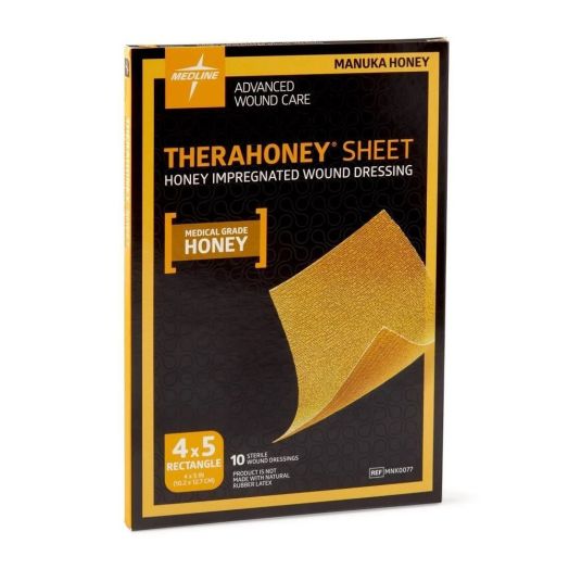 Medline TheraHoney Honey Sheet Dressings, 4 x 5 Inch