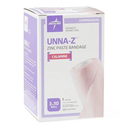 Medline Unna-Z Unna Boot Bandage with Calamine, 3 Inch x 10 Yard