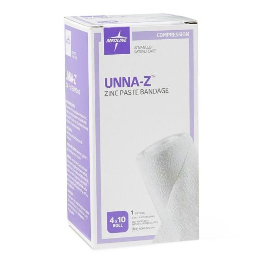 Medline Unna-Z Zinc Oxide Compression Bandage, 4 Inch x 10 Yard