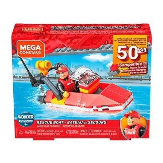 Mega Construx Wonder Builders, Rescue Boat ( 50 Pcs)