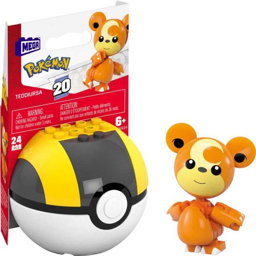 MEGA Pokémon Teddiursa Building Toy Kit, Poseable Action Figure (24 Pieces) for Kids
