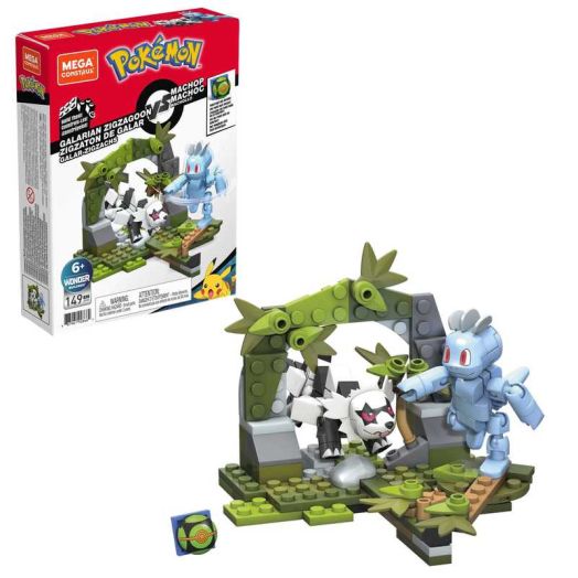 MEGA Pokemon Building Toy Kit Machop Vs. Galarian Zigzagoon (149 Pieces) for Kids