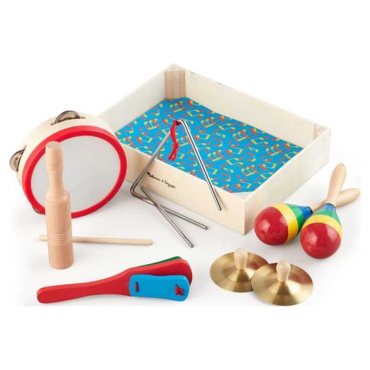 Melissa & Doug Band-in-a-Box Clap! Clang! Tap! 10-Piece Musical Set, Toddler Toys