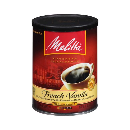 Melitta Coffee, French Vanilla Ground, Medium Roast, Flavored, 11-Ounce
