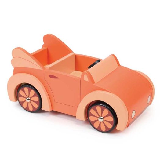 Mentari Toys - Dolls House Car - Wooden Pink Dollhouse Car - Perfectly Scaled for All Dollhouses and Homes - Age 3+