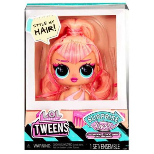 LOL Surprise Surprise SWAP Neon Orange Hair Styling Head