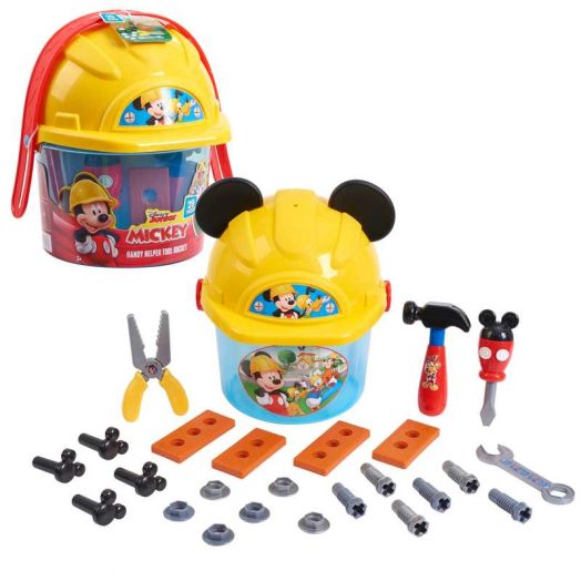 Disney Junior Mickey Mouse Handy Helper Tool Bucket, 25-pieces, Kids Toys for Ages 3 up