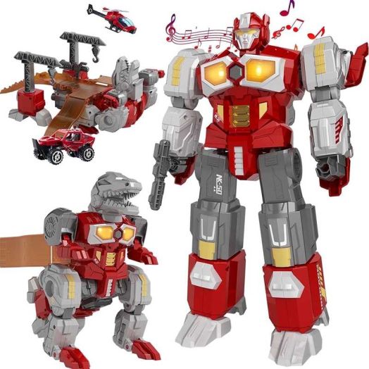 Miebely Deformation Toys - Magnetic Assembling Dinosaur Robot Toys for Kids All-in-One Design Transforming Animals,Including Battle,Cars, Airplane Models