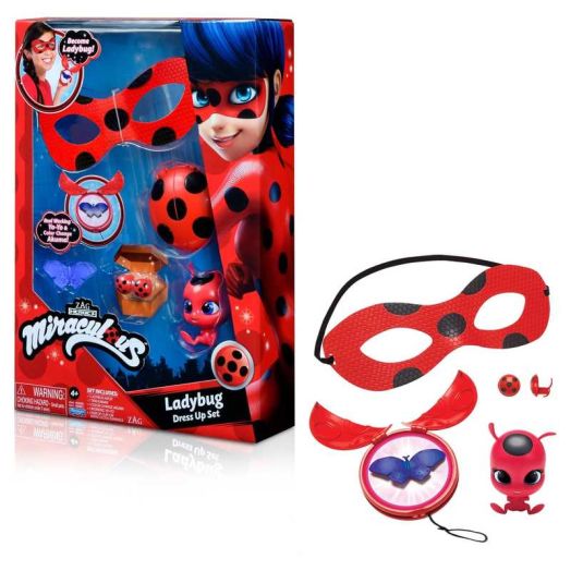 Miraculous Ladybug Dress-Up Set with Mask, Earrings, Yoyo, Akuma and Kwami Tikki, Girls & Boys, Kids 4+ | Miraculous