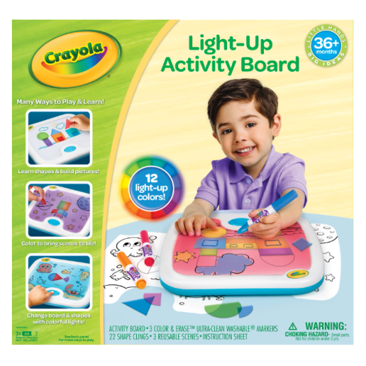 Crayola Light Up Activity Board Art Coloring Kit, Beginner Child