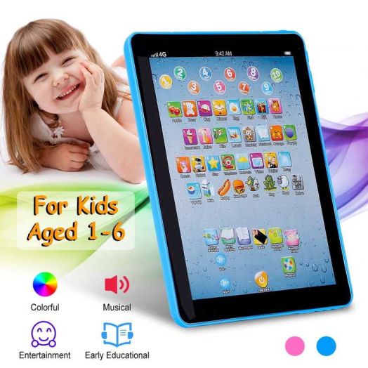 Moclever Learning Tablet Educational Mini Pads Toys Interactive Touch Learn Tablet for ABC Numbers Words, Blue