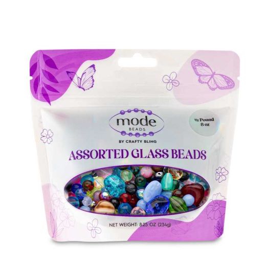 Assorted Glass Beads for Jewelry Making, DIY Lamp Work, Arts and Crafts, and Decorative Hobby Artistry, Colorful Crystal Assortment Bulk Mix, 4-18mm, Half Pound