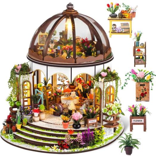 MOJINO Book Nook Kits for Adults- DIY Miniature House Wooden Dollhouse Model for Adults to Build,Gifts for Family Friends Coco's Wonderful Idea