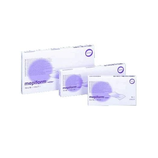 Molnlycke Mepiform Self-Adherent Soft Silicone Gel Dressing, 4 x 7 Inch