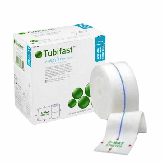 Molnlycke Tubifast 2-Way Stretch Blue Line Tubular Bandage, 3 Inch x 11 Yards