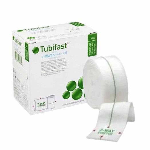 Molnlycke Tubifast 2-Way Stretch Tubular Bandage, Green Line 2 Inch x 11 Yards