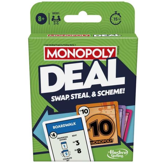 Monopoly Deal Card Game, Quick-Playing Family Card Game for 2-5 Players, Easter Basket Stuffers, Ages 8+