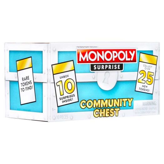 Monopoly Surprise Collectibles - Community Chest With New Tokens To Unbox - 10 Surprises to Reveal!