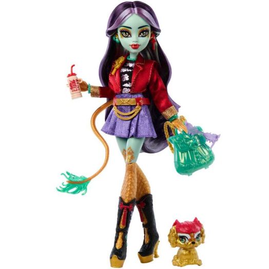Monster High Jinafire Long Fashion Doll with Pet Dog Cloudy "Yun Yun" and 7 Accessories