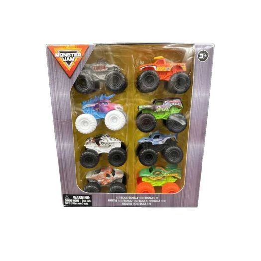 Monster Jam 1:72 8 Pack Zombie El Toro Loco Sparkle Smash Thunderroarus Dragon