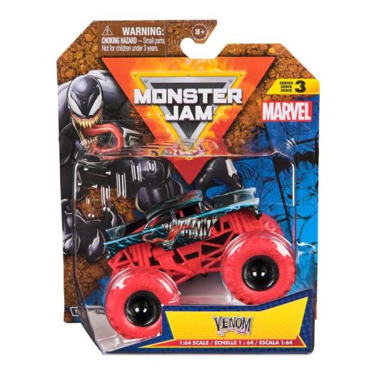 Monster Jam, Marvel Official Venom Monster Truck, Die-Cast Vehicle, 1:64 Scale, Super Hero Kids Toys for Boys Ages 3 and up