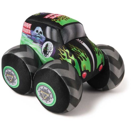 Monster Jam Official Grave Digger Monster Truck with Sound, Plush Toy, Zombie Monster Truck for Boys and Girls, Kids Toys for Ages 3 and Up, 7"