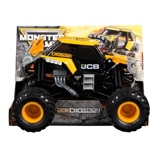 Monster Jam, Official JCB DIGatron Monster Truck, Collector Die-Cast Vehicle, 1:24 Scale, Kids Toys for Boys and Girls Ages 3 and up