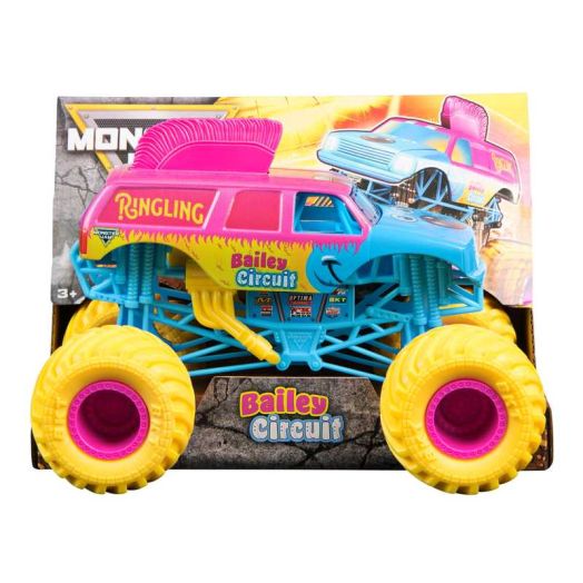 Monster Jam, Official Ringling Bailey Circuit Monster Truck, Collector Die-Cast Vehicle, 1:24 Scale, Kids Toys for Boys and Girls Ages 3 and up