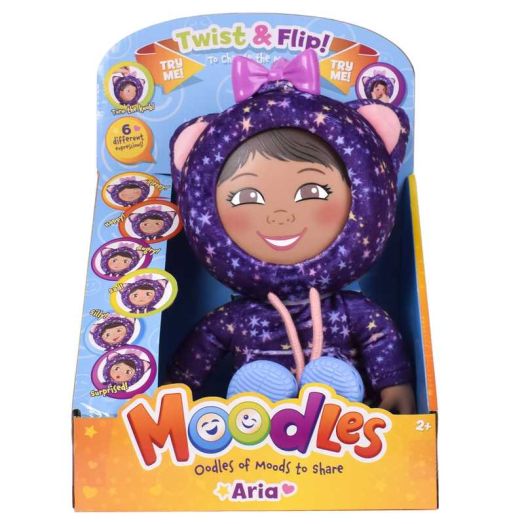 Moodles Aria - 12inch Doll with 6 Facial Expressions to Show Your Mood, Toddler & Children, Ages 2+ | Moodles