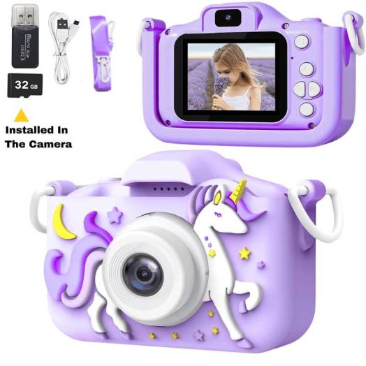 MOPO Kid Camera 3 8 Years for Girl Toy Digital Camera for Children Dual 2 0inch 32GB Purple 1