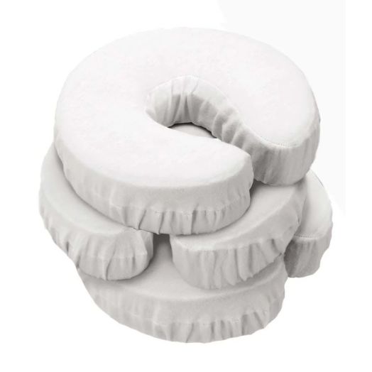 MT Massage Tables Master Massage Flannel Face Cushion Covers, Pack of 6 White