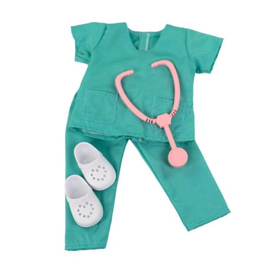 My Life As Doctor Fashion Set for 18-inch Doll, 7 Pieces Included; Blue and White Color