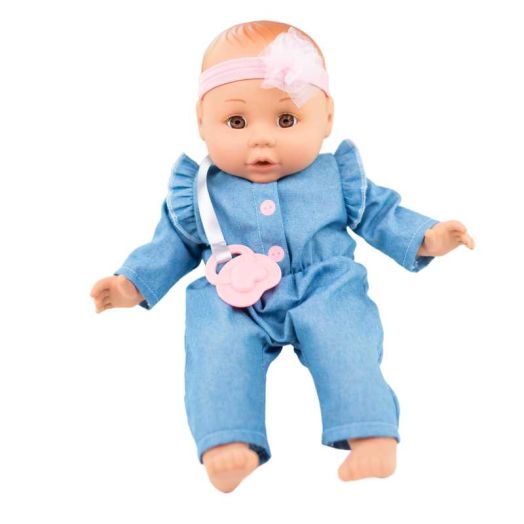 My Sweet Love 14-inch My Cuddly Baby Doll, Denim Romper
