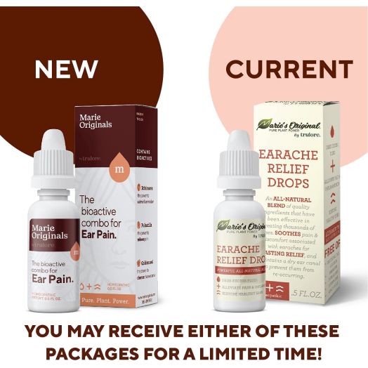 Natural Earache Drops for Ear Infection Prevention, Pain Relief, Swimmer's Ear - Homeopathic, Holistic, Vegan Herbal Ear drops for Adults, Children - Made in USA, Healthy, Safe for Kids, Packaging May Vary