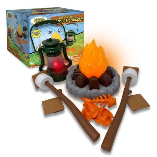 Nature Bound Camping Playset - Light-Up Campfire, Pretend S'Mores, Lantern & Accessories for Kids