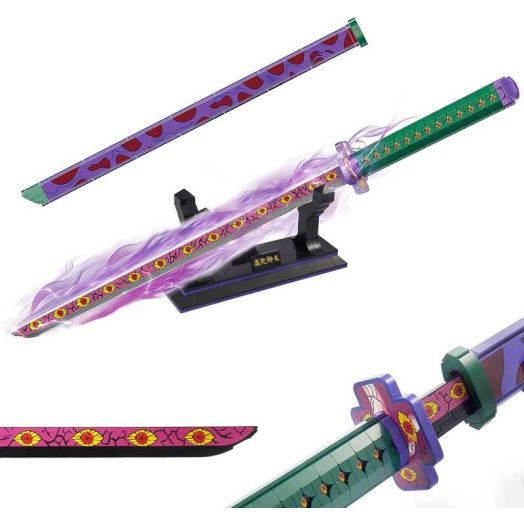 NAYIHOOP Demon Slayer Swords Building Sets Cosplay Anime Kokushibou Katana for Adults Compatible with Lego