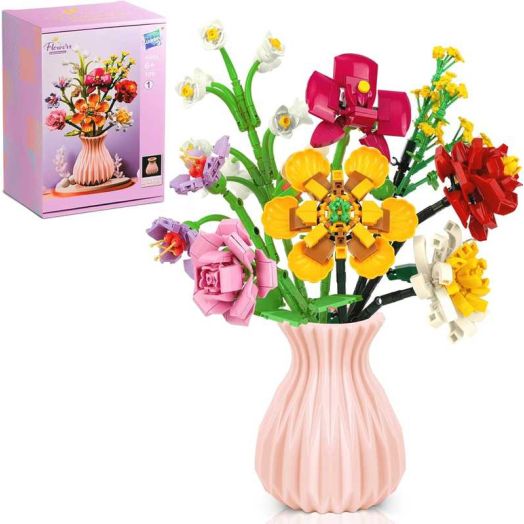 NAYIHOOP Flowers Bouquet Building Set Orchid Botanical with Vase for Adult Girl Compatible with Lego