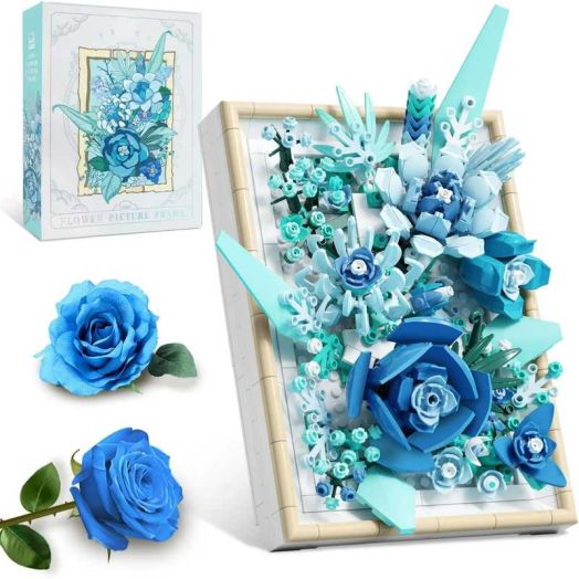 NAYIHOOP Roses Flowers Bouquet Building Sets Picture Frame for Adults Girls Compatible with Lego