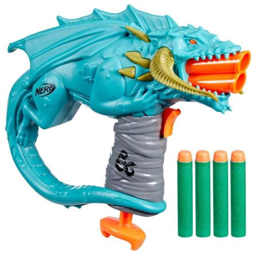 Nerf Dungeons & Dragons Rakor Dart Blaster with 4 Elite 2.0 Darts Kids Toys for Outdoor Summer Games Ages 8 and Up