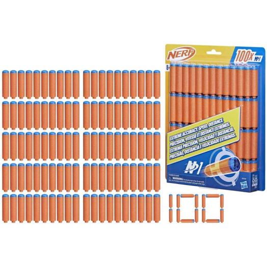 Nerf N Series N1 Darts, Includes 100 Darts, Compatible Only with Nerf N Series Blasters, Outdoor Games, Ages 8+ ( Exclusive)