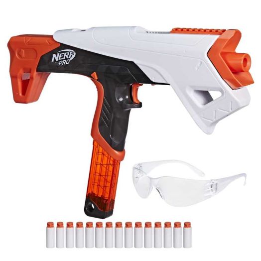 Nerf Pro Torrent Half-Length Dart Blaster, 15 Nerf Pro Half-Length Darts, Magazine, 14+