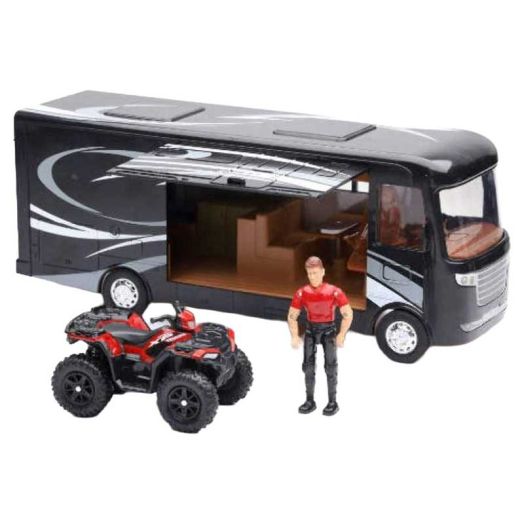 New Ray Toys Polaris Vehicle with Black RV & Figure Age Group 5 Years and up. Product Dims: 13.0"L