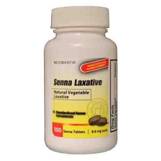 New World Imports CareALL Senna Natural Laxative, 8.6 mg 100 Tablets