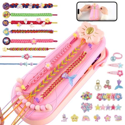 Nicella 2-in-1 Friendship Bracelet Making Kit for Girls Age 6-12, DIY Arts and Crafts Kit Toys for Kids, Christmas Birthday Gifts for Girl, Popular Bracelets Maker Toys Set