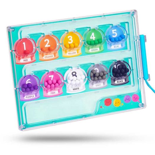Mint Green Magnetic Color & Number Maze - Montessori Wooden & ABS Toddler Puzzle Board with Secure Screwed Panel for Safe Play, Fine Motor Skills & Educational Counting Toy for Kids Ages 3+ (Green)