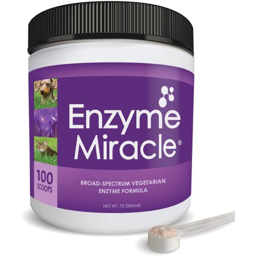 NUSENTIA Enzymes for Cats & Dogs : Enzyme Miracle (100 Servings) : for Digestive Stress, Pancreatic Concerns, and Healthy Weight Management.