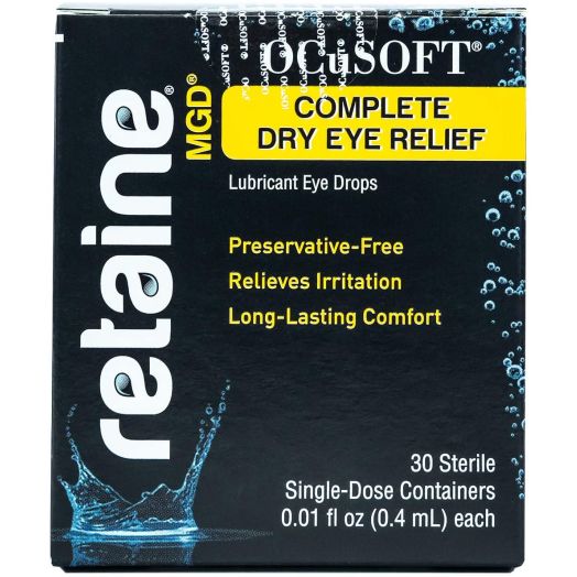 Ocusoft Retaine MGD Complete Dry Eye Relief Lubricant Eye Drops Single-Dose Containers