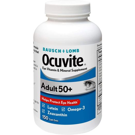 Bausch and Lomb Ocuvite Adult 50+ Eye Vitamin and Mineral Supplement, 150 Softgels