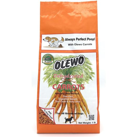 Olewo Dehydrated Carrots Dog Food Supplement, 1 lb